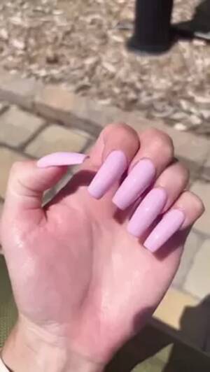 light nails handjob - Talyn's Long Light Pink Nails - XXXi.PORN Video