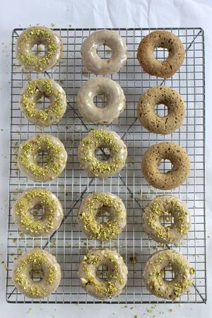 bagel toon porn movie juice - Cardamom Donuts with Rosewater Glaze & Pistachios