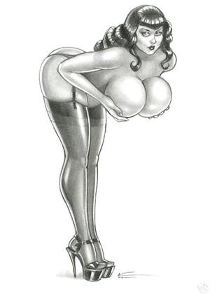 huge tit drawings - Drawings of Big Boobs - 34 photos