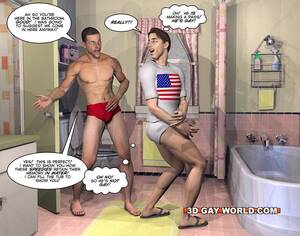Funny Gay Cartoon Porn - Gay roommates have fun in the bathroom in xxx - Picture 11