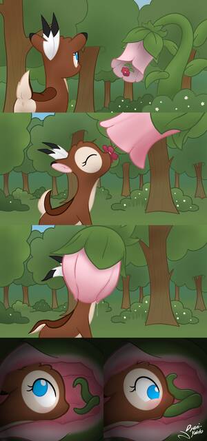 Deer And Pony Porn - 1001395 - explicit, artist:dyani-yahto, oc, oc only, oc:maplepuff, deer,  anus, butt, carnivorous plant, comic, female, fetish, flower, head first,  it's a trap, nudity, oral, part of a series, plant vore, plot, post