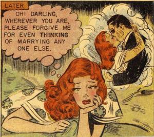 Brenda Starr Comic Strip Porn - Panel from Brenda Starr Reporter comic strip featuring character Brenda  Starr mournfully pining for Basil St. John, published by The Chicago  Tribune, ...