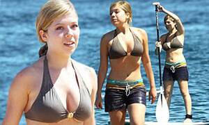Icarly Bikini Sex - Jennette McCurdy displays her curves in a grey bikini as she goes paddle  boarding with a mystery man | Daily Mail Online
