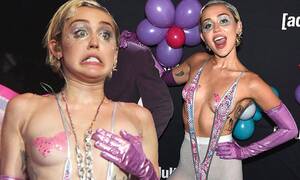 Miley Cyrus Pantyhose Porn - Miley Cyrus fails to protect her modesty as she shows off her butterfly  nipple pasties under a daring monokini ensemble at the Adult Swim Upfront  Party | Daily Mail Online
