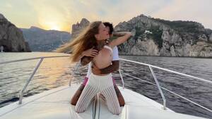 beach boat sex - Rich teen beauty makes love with boat captain in the sea