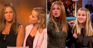 Jennifer Aniston Fuck Cum - Reese Witherspoon And Jennifer Aniston Recreated Their Iconic 'Friends'  Scene