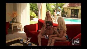 blonde threesome pool - Two blonde bombshells get horny & start HOT pool side threesome -  XVIDEOS.COM