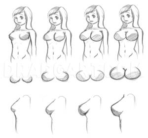 how to draw boobs - How To Draw Boobs, Step by Step, Drawing Guide, by Dawn - DragoArt