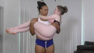 ebony girls with strapons - Amazonian ebony fucks petite pale chick with strapon