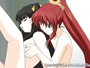 hot anime lesbian threesome - Hentai lesbian threesome porn amative lesbian threesome with demonic girl  anime anal dildo porn