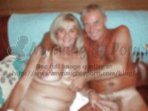 naughty nudist couple - Grandpa with hard hairy cock posing nude with grandma's saggy tits and  hairy twat
