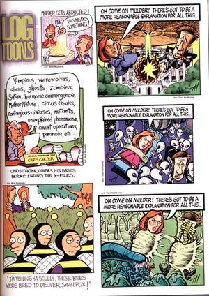 Alien Comic Strip - Log Tunes - in the June 2000 issue of StarLog magazine there was a series  of strips involving Mulder & Scully, bees, Chris Carter & his story ideas,  ...