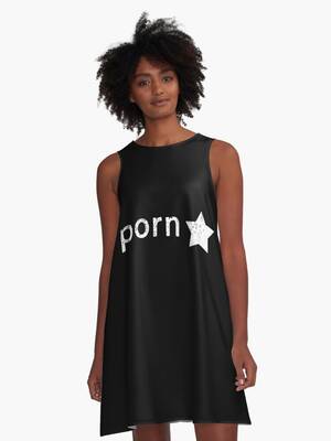 black porn star dress - Porn Star White on Black Distressed\