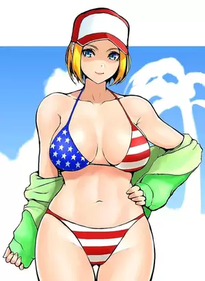 Flag Bikini Porn - Blue Mary looks beautiful in her american flag bikini! (King of Fighters)  free hentai porno, xxx comics, rule34 nude art at HentaiLib.net