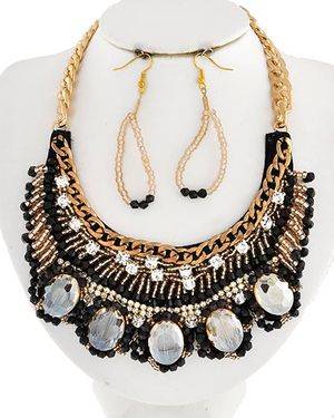 Black Jewelry Porn - Bold Statement Necklace. Fish Hook EarringsBlack GlassGlass CrystalEarring  SetStatement NecklacesPornJewelryJewellery MakingJewerly