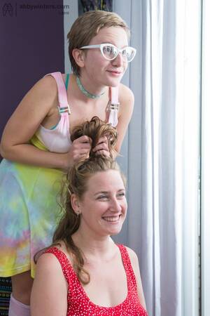 Hairy Lesbians Fisting - Petite blonde lesbian fisting her tall friend at Brdteengal