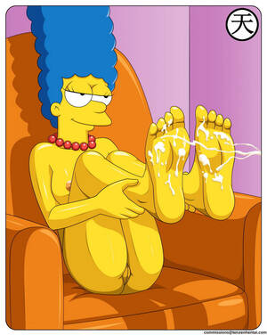 cartoon foot fetish gallery - Marge Simpson Footjob Cum Foot Fetish Feet Tits < Your Cartoon Porn