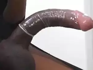Black Condom Porn - Hot black TS with huge cock unload in a condom - Tranny.one