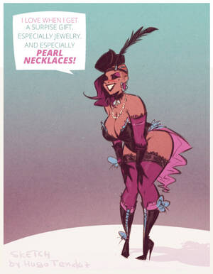 Burlesque Porn Art - Burlesque Sombra - Pearl Necklace - Cartoon PinUp SketchIt take some time  to save up, but you shouldn't wait for a birthday to give your girl a pearl  necklace :) Newgrounds Twitter