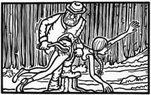 bondage otk spank - girl getting an over-the-knee spanking