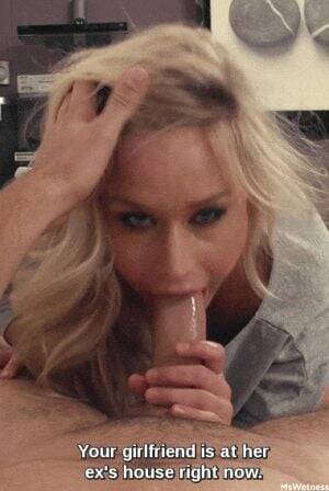 Blonde Porn Captions - Beautiful Blonde POV Blowjob GIF