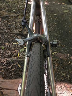 Dick Bike - You'd think with tires like this I might even be tempted to ride on gravel,  but I'm not stupid, because not only does this bike lack dick breaks, ...