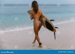 beach girls naked on webcam - Behind of Naked Woman with Perfect Body with Surfboard on Beach with Ocean.  Surf Girl Go To Surfing Stock Image - Image of leisure, naked: 280174869