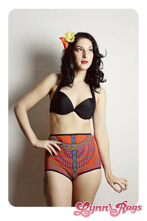 1950s Girl Panty Porn - 1950s high waist panties porn - Orange swimsuit retro bikini bottoms high  waisted jpg 570x855