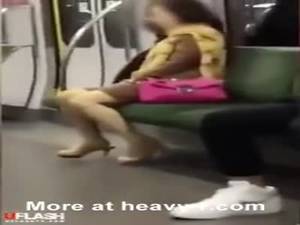 chinese bitch - Crazy Chinese Bitch Rubs One Out On Train