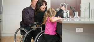 Disabled Toddler Porn - Disabled couple making dinner with their daughter