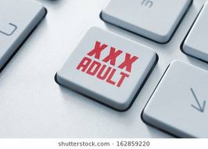 Forbidden Banned Porn - Concept of computer button on a keyboard with porn content icon symbol