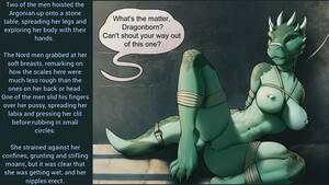 Argonian Porn Captions - FxM] Argonian Dragonborn decides to join the Stormcloaks instead of the  Empire. [Enemies to Lovers] [Forced to Consensual] [Human Supremacy]  [Multiple male partners] : r/yiffcaptions