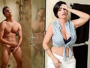 Creampie Busty Stepmom - Muscled guy fucking busty stepmom