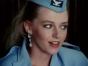 Flight Attendant Porn 80s - Vintage MILF wants to suck a cock in the plane - Sunporno