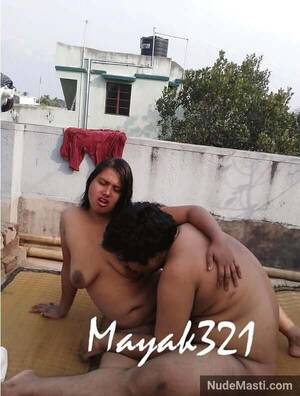 horny indian couple - Horny desi Indian couple sex on the terrace - XXX nude photos