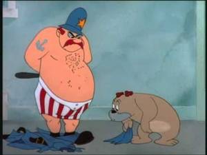 mgm cartoon porn - A half-naked policeman and Spike the dog | Ventriloquist Cat (1950), an MGM  cartoon directed by Tex Avery