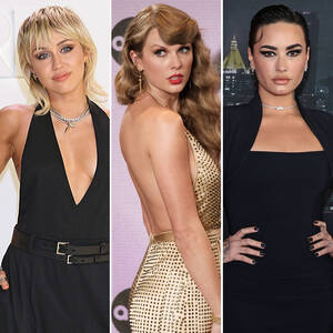 Miley Cyrus Nude Lesbian - Miley Cyrus Says Taylor Swift, Demi Lovato Pic Is Proof She's Bisexual | Us  Weekly
