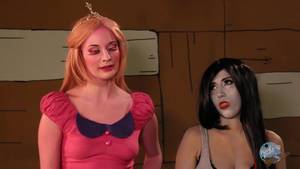 costumed scene - Costumed Babes April O'Neil and Ela Darling Share a Big Cock