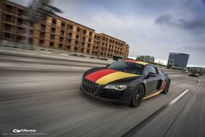 german car - In all fairness, the Audi R8 is already a head-turning beast even in its  most basic state. Featured in a shiny, deep coat of matte black paint, ...
