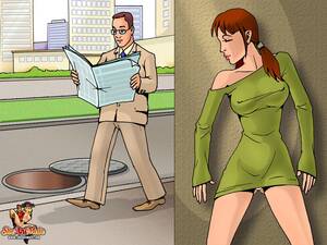 guy fucking a shemale cartoons - Ginger shemale attacks & fucks a man in public in intense cartoon action -  HD Porn Pictures