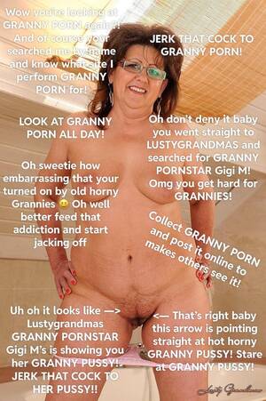 Granny Porn Captions - Hey everyone I'm posting a picture of Lustygrandmas GRANNY PORNSTAR Gigi M  performing GRANNY PORN! I made it super kinky too by adding horny captions  because it makes me so horny! Be