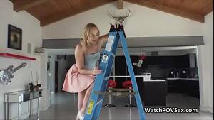 Ladder Porn - Deep close up anal with girlfriend on ladder - XVIDEOS.COM