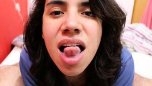 latina cum tongue - Pretty Latina Blows A Hard Stick And Takes A Mouthful Of Cum Video at Porn  Lib