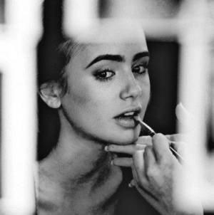 Eye Pull Porn - lily collins, the only girl i've seen who can actually pull off thick eye  brows.