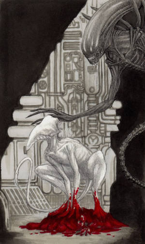 Alien 1979 Xenomorph Costume Porn - Alien: Covenant doodle : Neomorph meets Xenomorphâ€¦