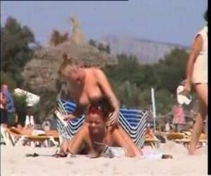 lesbians at beach - Two topless lesbian girls on the beach - Lesbian Porn Videos