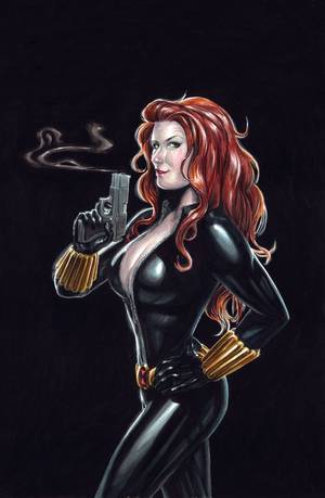 Black Widow And Iron Man Cartoon Porn - Black Widow watercolor