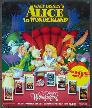 Disneys Alice In Wonderland 1951 Porn - Original Alice In Wonderland (1951) movie poster in VF condition for $48.00