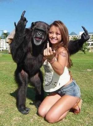 Asian Girls Fucking Monkeys - is there anyone hotter than tila tequila? NO monkey Primate chimp Chimpanze Girl  Asian fuck You middle Finger Bird flip off