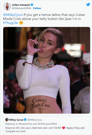 miley cyrus gets ass fucked - Two years ago, after a sweet win Julian Marquez asks Miley Cyrus to be his  Valentine. Then, he performs the biggest fumble in above-your-league dating  history. He fights this Saturday in UFC